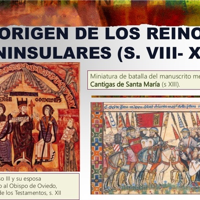 Timeline: Temas 4 y 7: El origen de los grandes reinos peninsulares (Siglos VIII - XIII)