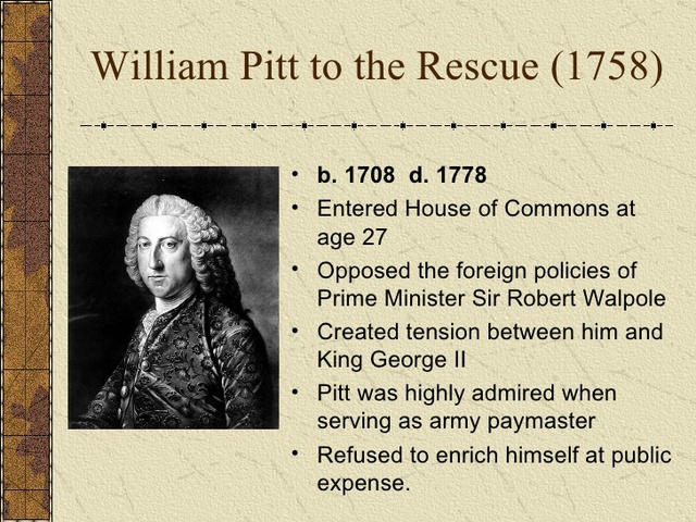 William Pitt leading the British