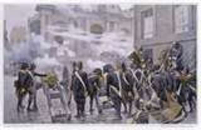 Napolean faced off against a mob of royalists trying to regain power in Paris