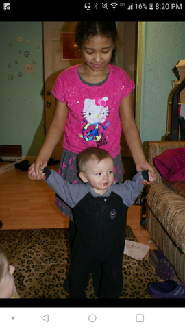 Ace and I taught DJ how to walk.