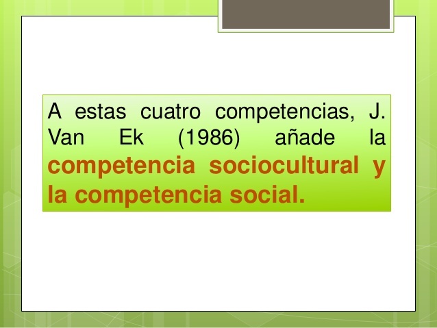 Van Ek: Aportes a la Competencia Comunicativa