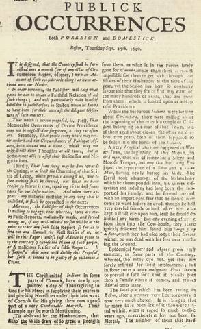 First Colonial Newspaper in America