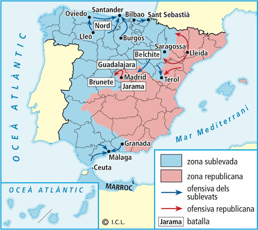 Situació dels fronts (desembre 1937)
