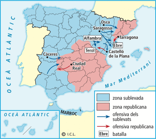 Situació dels fronts (juliol 1938)