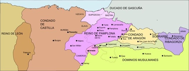 División del reino de Pamplona