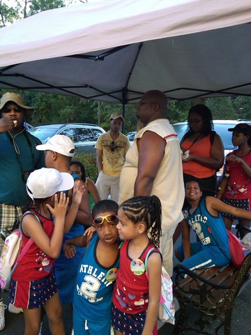 We line up for the bus to Disney Parks