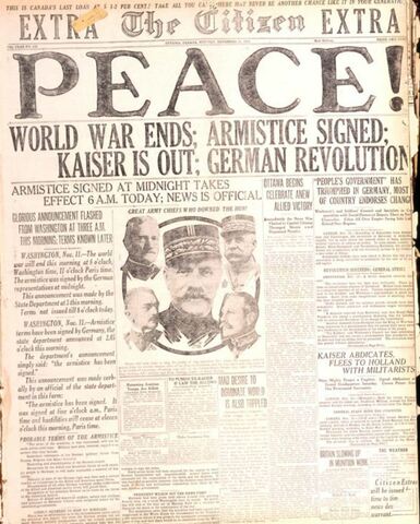 $ November 11, 1918: The armistice of November 11, 1918