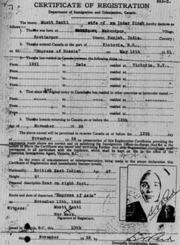 @ 1919:  PM Borden amended the Immigration act