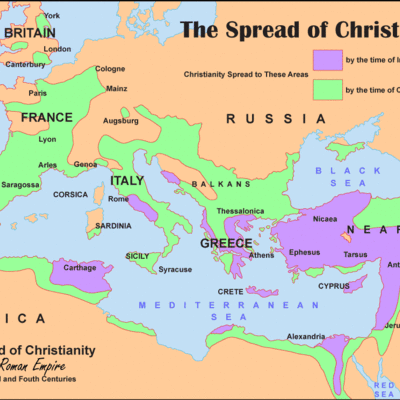Timeline: Spreading of Christianity in Europe