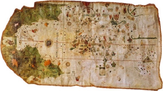 Primer mapamundi on surt Amèrica