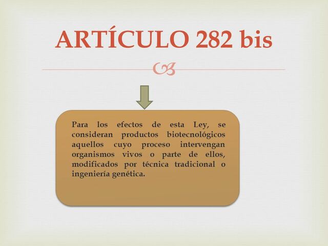 Ley General de Salud. Articulo 282 bis1