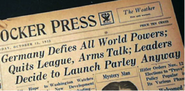 Hitler withdraws from the league of nations