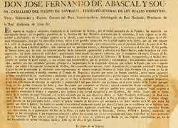 Constitución del virreinato del Perú.