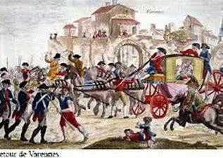 La familia real intenta huir y son apresados en Varennes