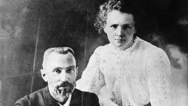 Marie Curie y Pierre Curie.