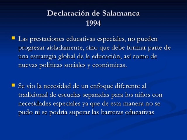 Declaración de Salamanca inclusión e integración