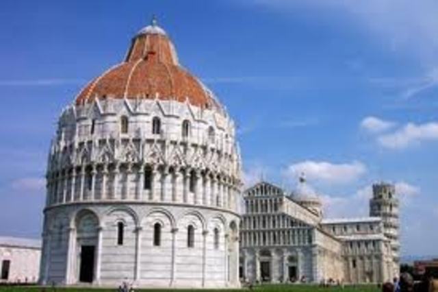 Nicola Pisano decorates the Pisa Bapistery