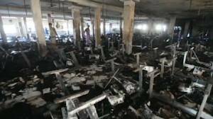 Incendio en el taller de ropa