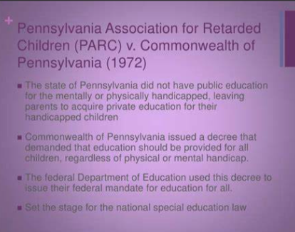 Pennsylvania Association for Retarded Children v. Commonwealth of Pennsylvania