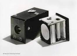 George Eastman invents flexible, paper-based photographic film.