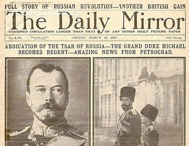 Abdica el zar Nicolás II