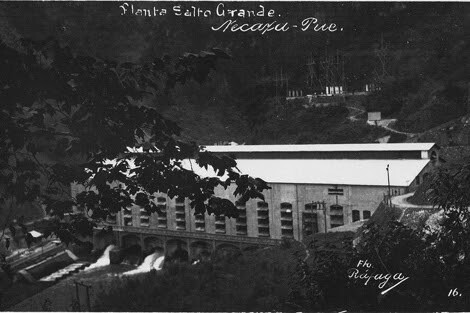 Construcción de la hidroeléctrica en Necaxa