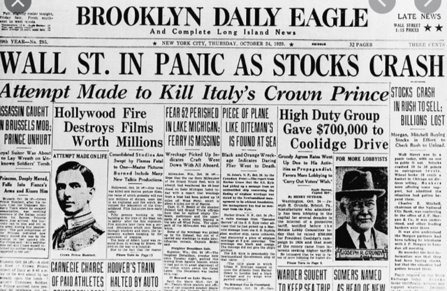 Black Thursday and the Big Crash