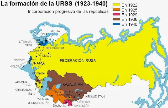 Se creó la Unión de Repúblicas Socialistas Soviéticas (URSS)