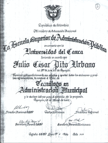 Tecnologo en Administración Municipal