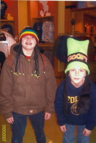 The boys being crazy in Disney World.