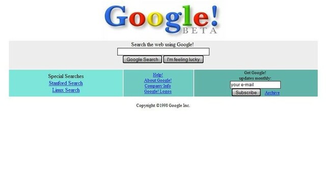 Se lanza la primera version del buscador Google