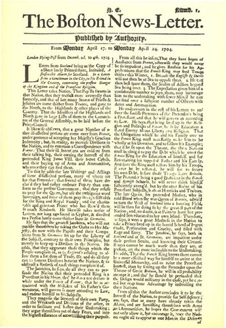 The First Newspaper in America is Published