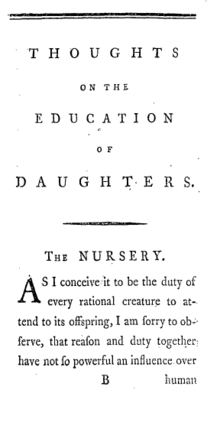 "Thought on the education of daughters"