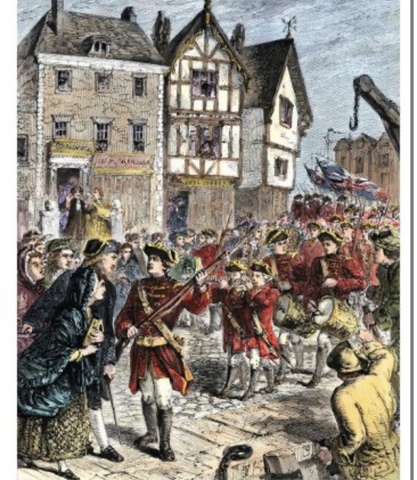 British Troops Arrived 1768