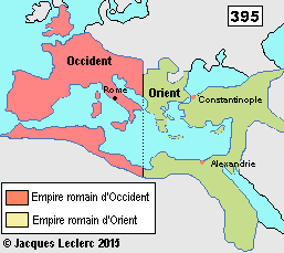 séparation de l'empire romain.