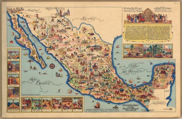 Mapa pictórico de México.