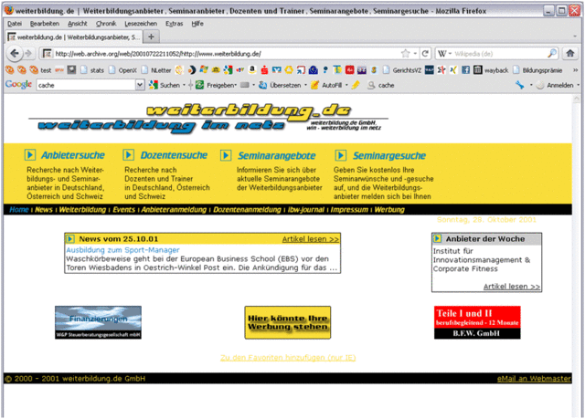 Die erste Version mit Bildungsträgern und Dozenten geht online