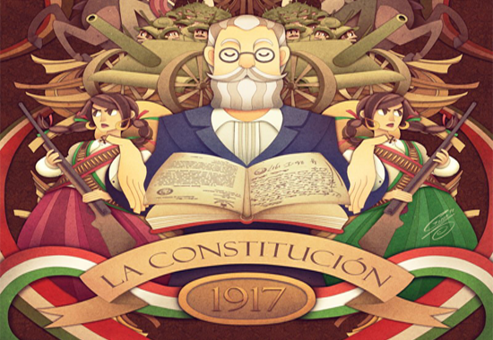Promulgación de la Constitución Mexicana, base del seguro social.