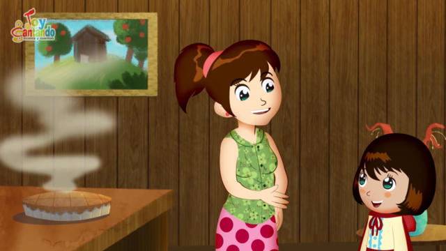 un día, la mamá le pide que le lleve una tarta a su abuelita