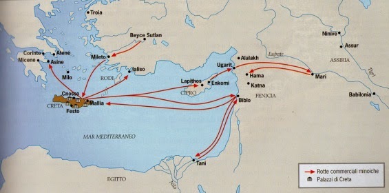 I Cretesi espandono i loro commerci nel Mediterraneo (talassocrazia)