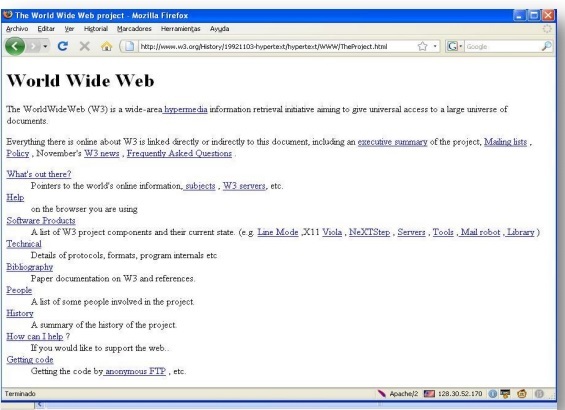 SE PUBLICA LA PRIMERA PAGINA WEB