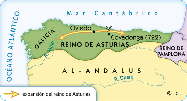 Galicia se incorpora al reino de Asturias.