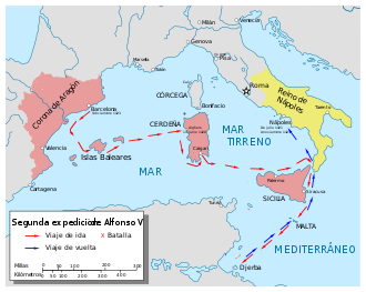 Alfonso V conquista el reino de Nápoles