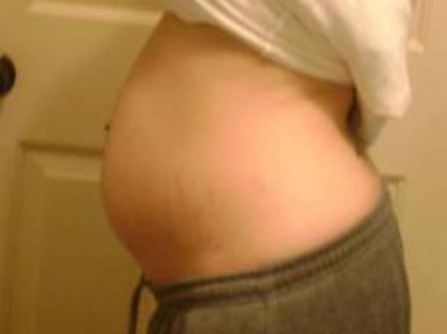 five months pregnant