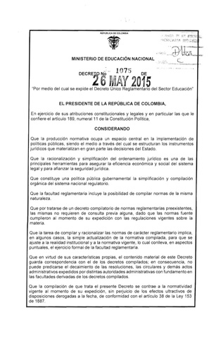 Decreto 1075 de 2015