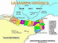 Carlemay estableix la Marca Hispànica ( R. Pamplona, C. Catalans i C. Aragonesos)