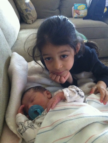 My brother being born.