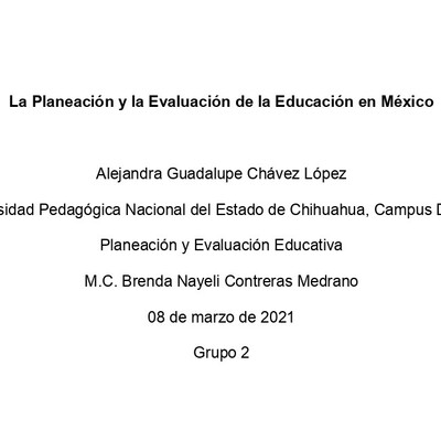 Timeline: La Planeación y la Evaluación de la Educación en México