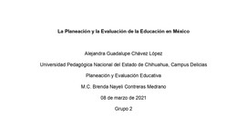 Timeline: La Planeación y la Evaluación de la Educación en México
