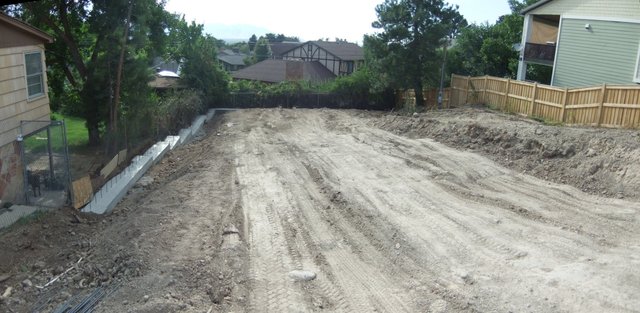 Retaining wall footing (left side of lot)